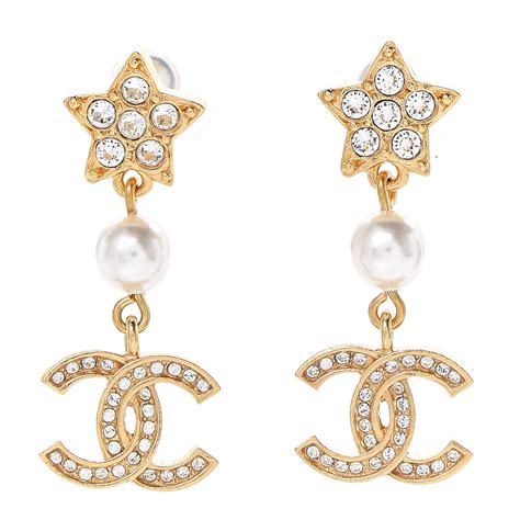 chanel star pearl earrings|authentic Chanel earrings.